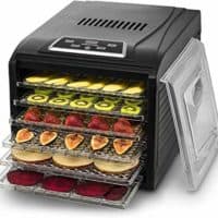 Gourmia GFD1650B GFD1650 Premium Electric Food Dehydrator Machine-Digital Timer and Temperature Control, 6 Tray, 1